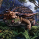 Nom nom nom nom. Illustration of Borealopelta markmitchelli dinosaur.